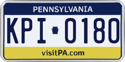PA license plate KPI0180