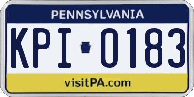 PA license plate KPI0183