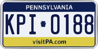 PA license plate KPI0188