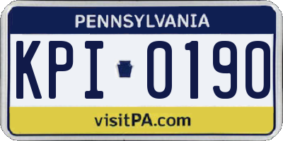 PA license plate KPI0190