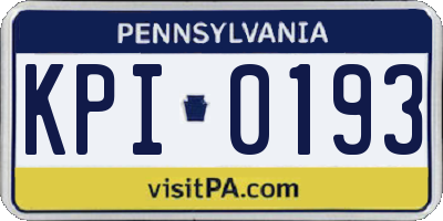 PA license plate KPI0193