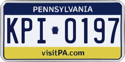 PA license plate KPI0197