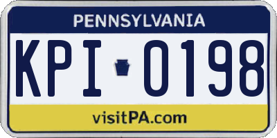 PA license plate KPI0198