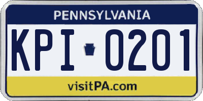 PA license plate KPI0201