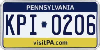 PA license plate KPI0206