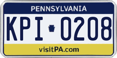 PA license plate KPI0208