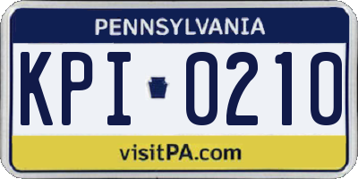 PA license plate KPI0210