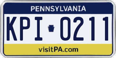 PA license plate KPI0211