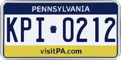 PA license plate KPI0212