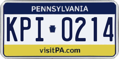 PA license plate KPI0214