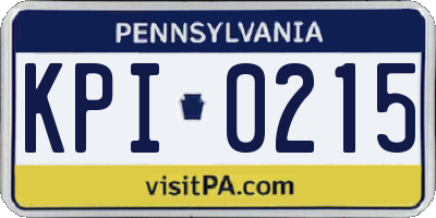 PA license plate KPI0215