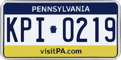 PA license plate KPI0219