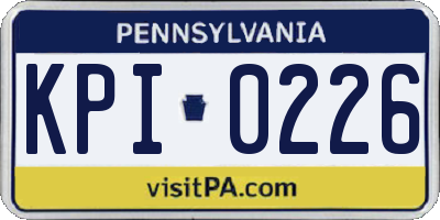 PA license plate KPI0226
