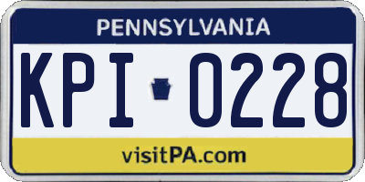 PA license plate KPI0228