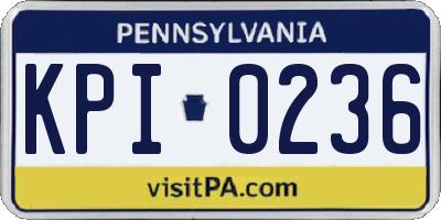 PA license plate KPI0236