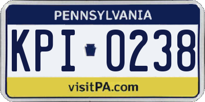 PA license plate KPI0238