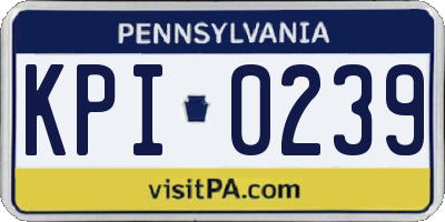 PA license plate KPI0239