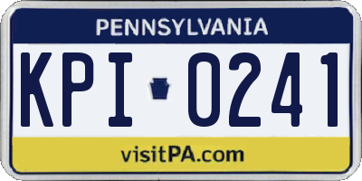 PA license plate KPI0241