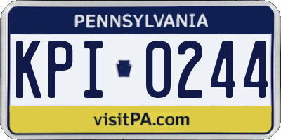 PA license plate KPI0244