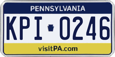 PA license plate KPI0246