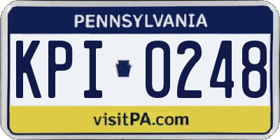 PA license plate KPI0248
