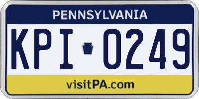 PA license plate KPI0249