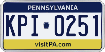 PA license plate KPI0251