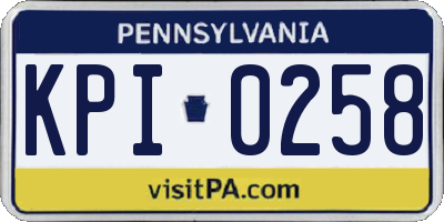 PA license plate KPI0258