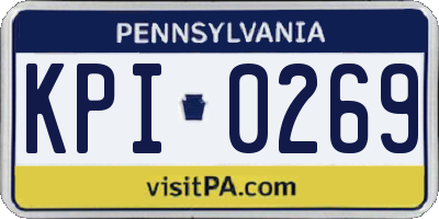 PA license plate KPI0269
