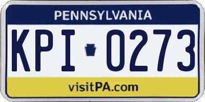 PA license plate KPI0273
