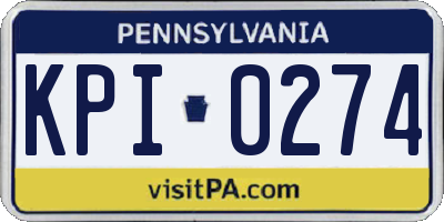PA license plate KPI0274