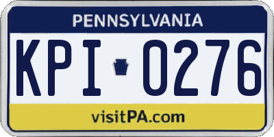 PA license plate KPI0276