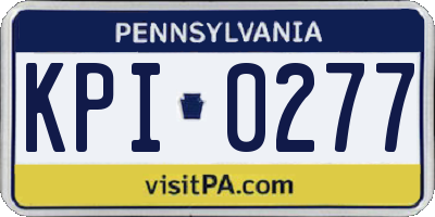 PA license plate KPI0277