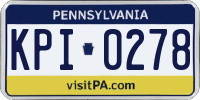 PA license plate KPI0278