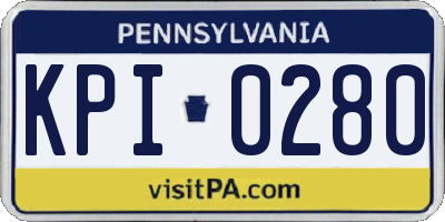 PA license plate KPI0280