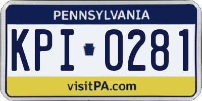PA license plate KPI0281