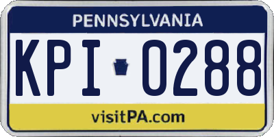 PA license plate KPI0288
