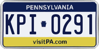 PA license plate KPI0291
