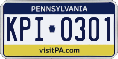 PA license plate KPI0301