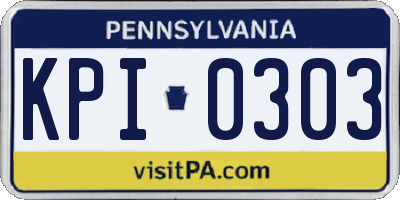 PA license plate KPI0303