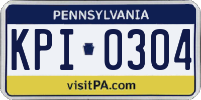 PA license plate KPI0304