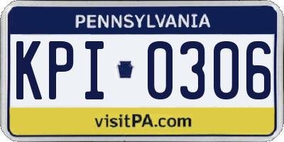 PA license plate KPI0306