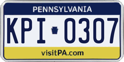 PA license plate KPI0307