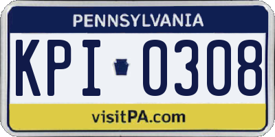PA license plate KPI0308