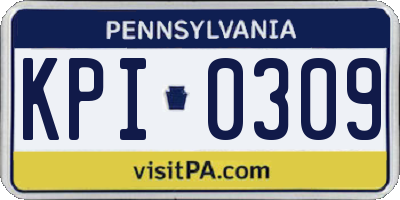PA license plate KPI0309