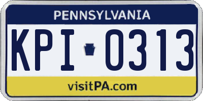 PA license plate KPI0313