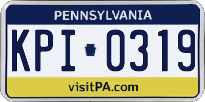 PA license plate KPI0319