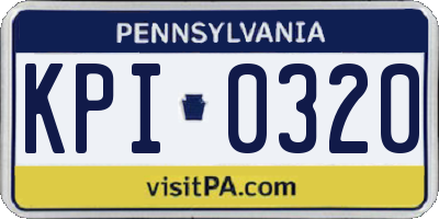 PA license plate KPI0320