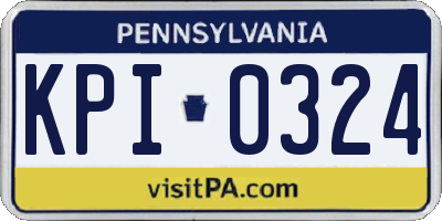 PA license plate KPI0324