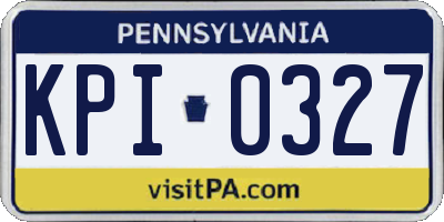 PA license plate KPI0327